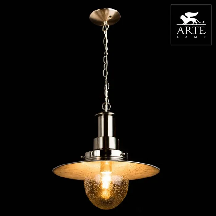 Подвесной светильник Arte Lamp Fisherman A5540SP-1SS Цвет арматуры серебро Цвет плафонов прозрачный от ImperiumLoft