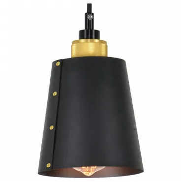 Подвесной светильник Lussole Shirley GRLSP-9861 Цвет плафонов черный Цвет арматуры золото от ImperiumLoft