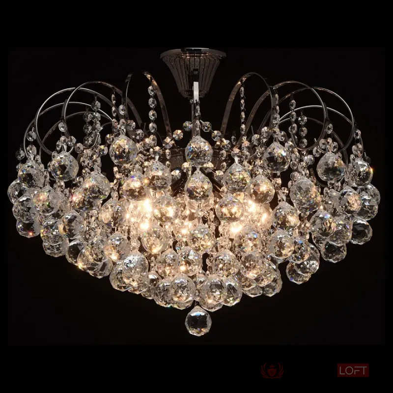 Подвесная люстра MW-Light Жемчуг 9 232016608 Цвет арматуры никель Цвет плафонов прозрачный от ImperiumLoft