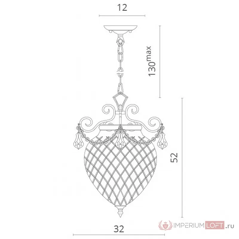 Подвесной светильник Divinare Reggia 1150/02 SP-3 Цвет арматуры бронза Цвет плафонов коричневый от ImperiumLoft