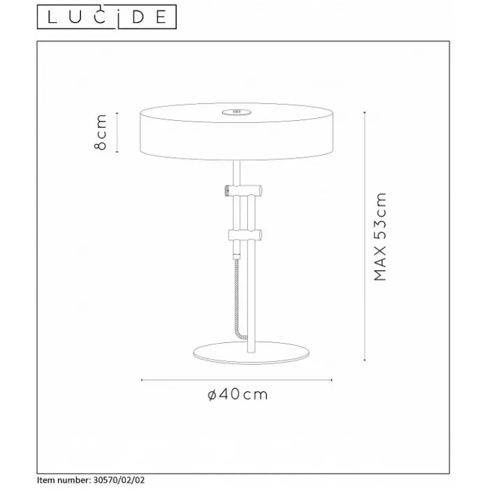 Настольная лампа декоративная Lucide 30570/02/02 от ImperiumLoft