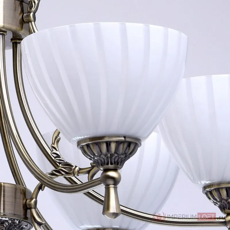 Подвесная люстра MW-Light Ариадна 15 450014406 Цвет арматуры бронза Цвет плафонов белый от ImperiumLoft