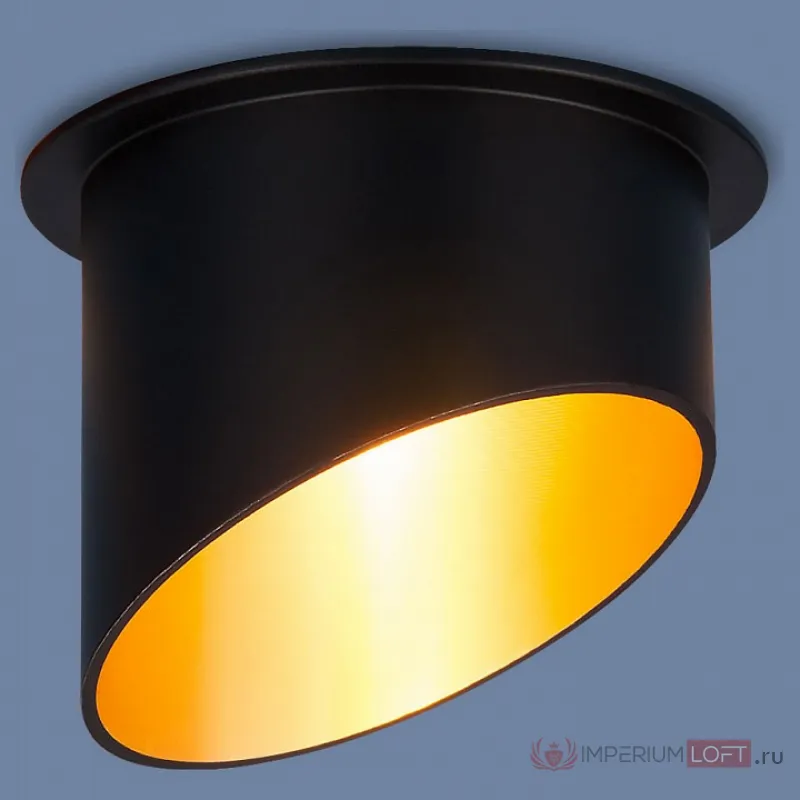 Встраиваемый светильник Elektrostandard 7005 a040980 цвет арматуры черный цвет плафонов золото от ImperiumLoft
