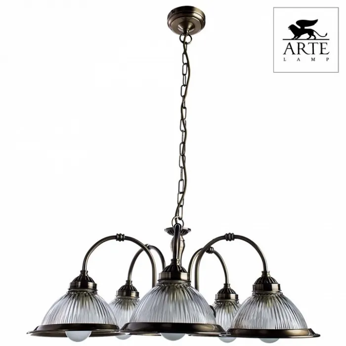 Подвесная люстра Arte Lamp American Diner A9366LM-5AB Цвет арматуры бронза Цвет плафонов прозрачный от ImperiumLoft