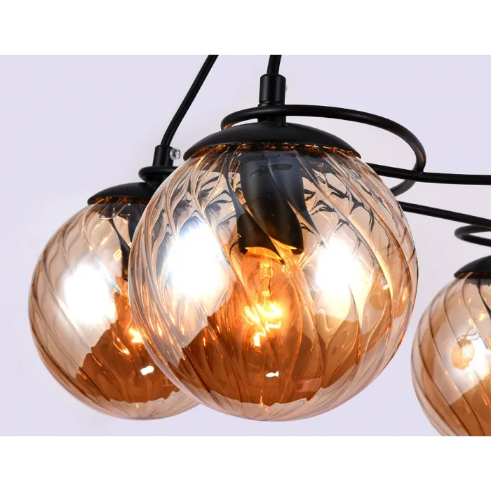 Подвесной светильник Ambrella Traditional 22 TR9022 Цвет плафонов янтарный Цвет арматуры черный от ImperiumLoft