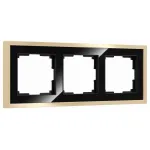 Рамка на 3 поста Werkel Baguette черный/латунь W0032852