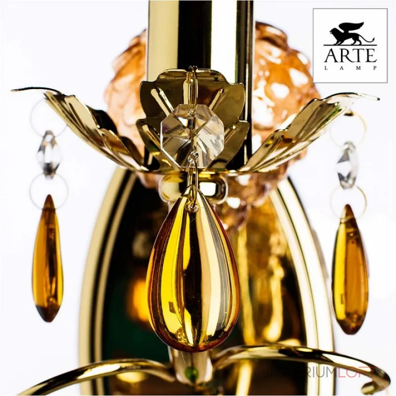Бра Arte Lamp Ricchezza A2011AP-1GO Цвет арматуры золото Цвет плафонов разноцветный