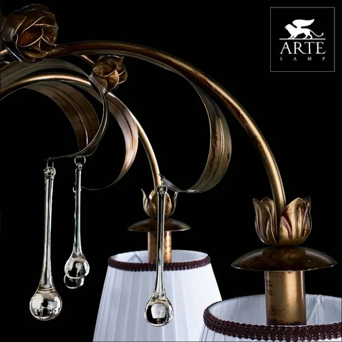 Люстра на штанге Arte Lamp Borgia A8100PL-6GA Цвет арматуры золото Цвет плафонов белый от ImperiumLoft
