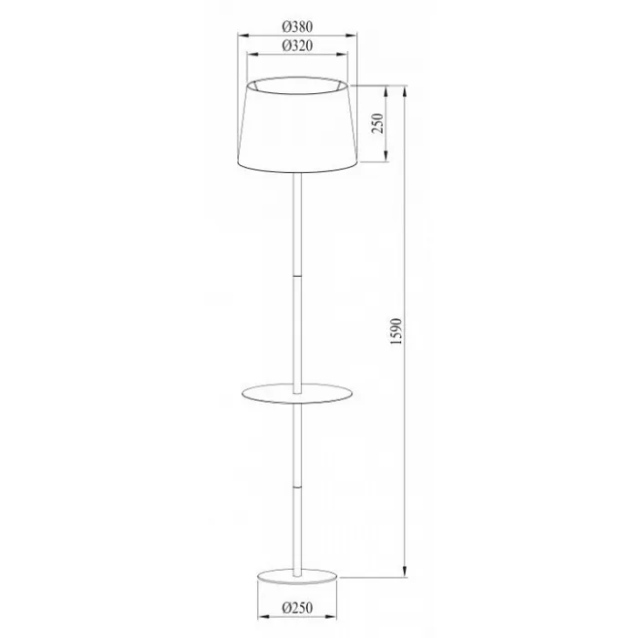 Торшер с полкой Arte Lamp Connor A2102PN-1WH Цвет плафонов белый Цвет арматуры белый от ImperiumLoft
