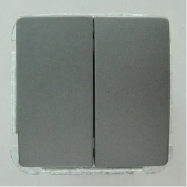 Выключатель двухклавишный без рамки Imex 1122L 1122L-S320 Цвет арматуры серебро