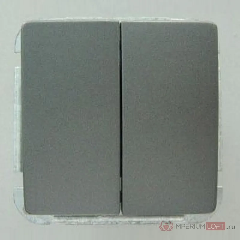 Выключатель двухклавишный без рамки Imex 1122L 1122L-S320 Цвет арматуры серебро от ImperiumLoft