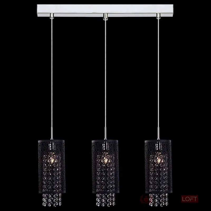Подвесной светильник Eurosvet 1180 1180/3 хром Цвет арматуры хром Цвет плафонов черный от ImperiumLoft