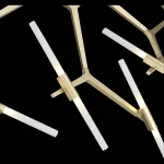 Люстра на штанге ST-Luce Laconicita SL947.202.20 Цвет арматуры золото Цвет плафонов белый от ImperiumLoft