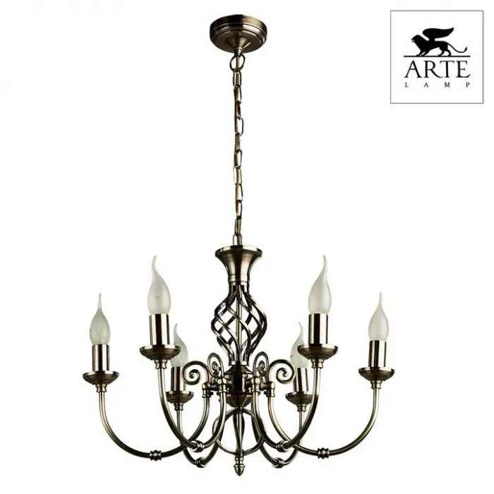 Подвесная люстра Arte Lamp Zanzibar A8392LM-6AB Цвет арматуры бронза Цвет плафонов белый от ImperiumLoft