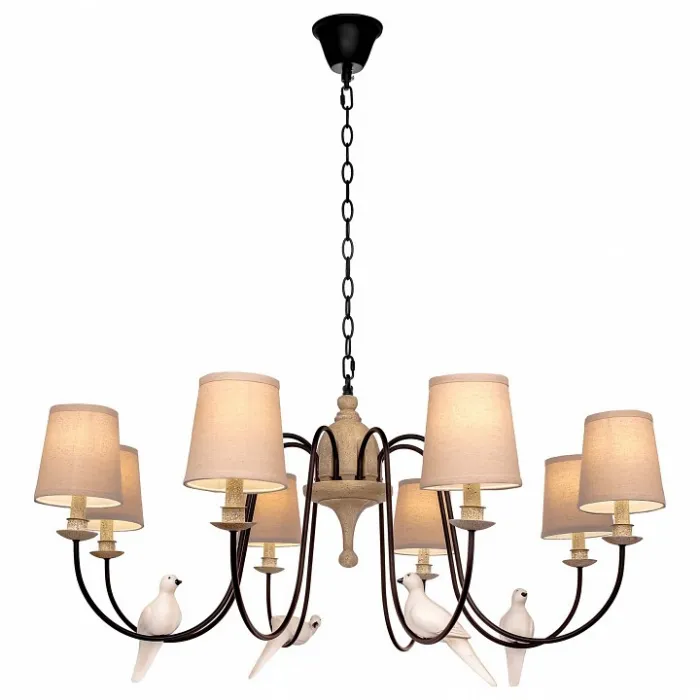 Подвесная люстра Loft it 1029 LOFT1029A-8 Цвет арматуры коричневый Цвет плафонов кремовый от ImperiumLoft
