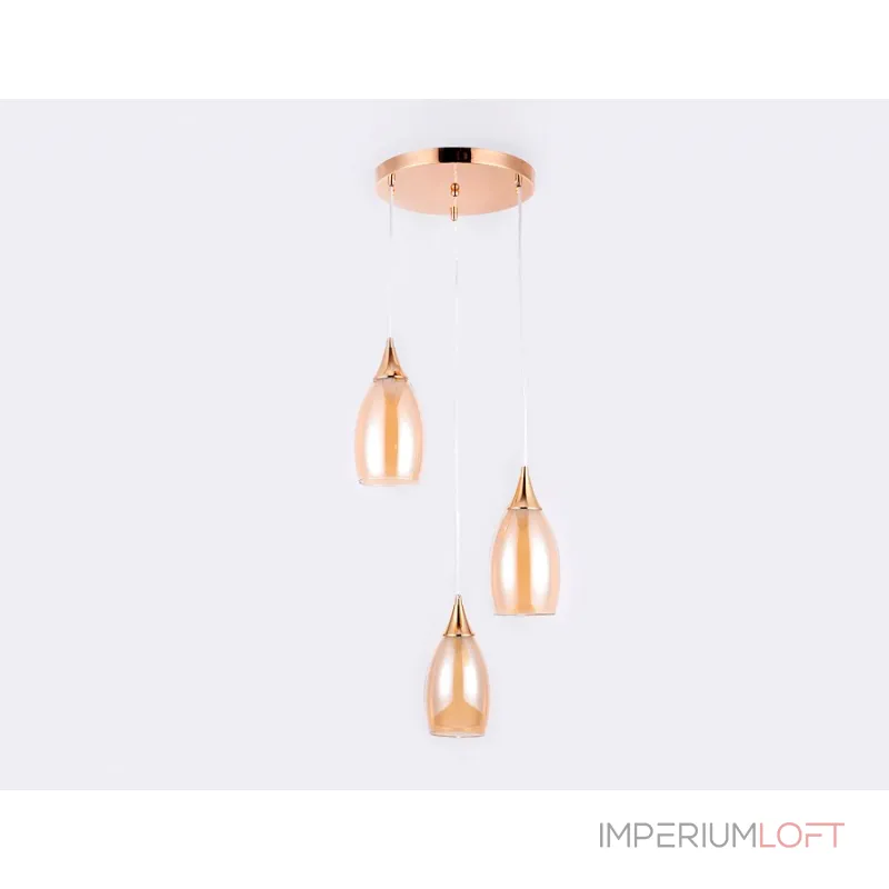 Подвесной светильник Ambrella Traditional 9 TR3549 Цвет плафонов янтарный Цвет арматуры золото