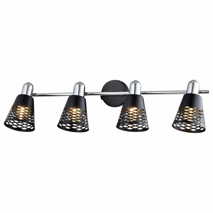 Спот TopLight Susan TL3760Y-04BC Цвет арматуры хром Цвет плафонов черный от ImperiumLoft