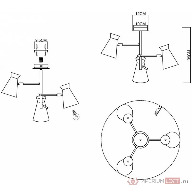 Потолочная люстра EVOLUCE Alfeo SLE1252-502-03 от ImperiumLoft