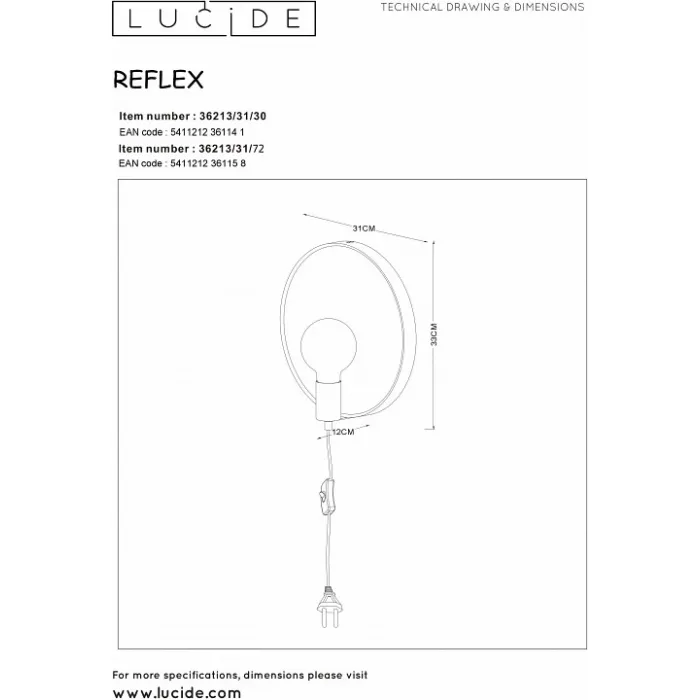Бра Lucide Reflex 36213/31/30 от ImperiumLoft