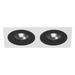 Встраиваемый светильник Lightstar Intero 16 double quadro i5260707 Цвет арматуры черно-белый Цвет плафонов белый