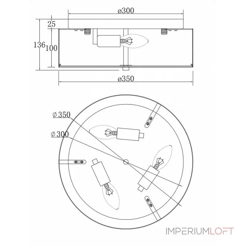 Потолочный светильник Maytoni MOD096CL-03CH Потолочный светильник Maytoni MOD096CL-03CH