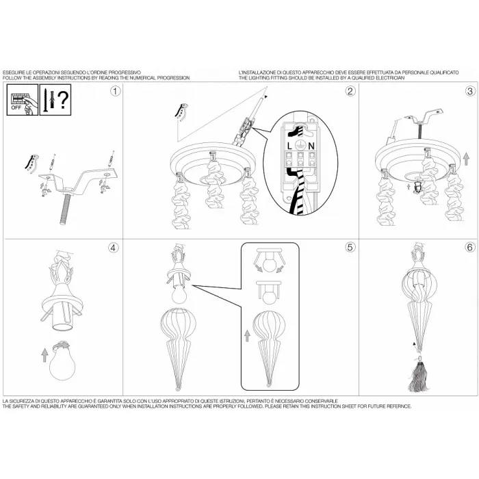 Подвесной светильник Ideal Lux Hammam HAMMAM SP3 Цвет арматуры серебро Цвет плафонов прозрачный от ImperiumLoft