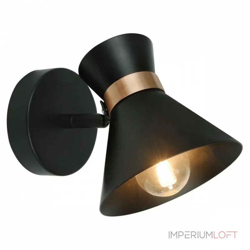 Спот Arte Lamp Baltimore A1406AP-1BK Цвет арматуры золото Цвет плафонов черный от ImperiumLoft