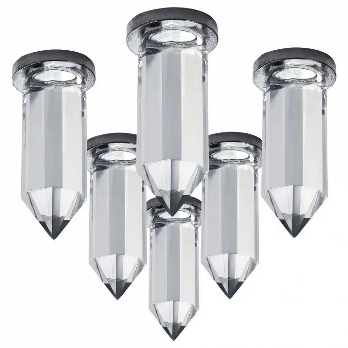 Комплект из 6 встраиваемых светильников Lightstar Nubella 079064 Цвет арматуры хром Цвет плафонов прозрачный от ImperiumLoft