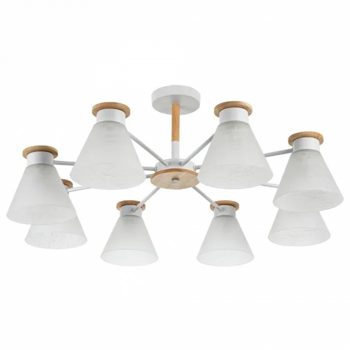 Люстра на штанге Arte Lamp Tyler A1031PL-8WH Цвет плафонов разноцветный Цвет арматуры белый от ImperiumLoft