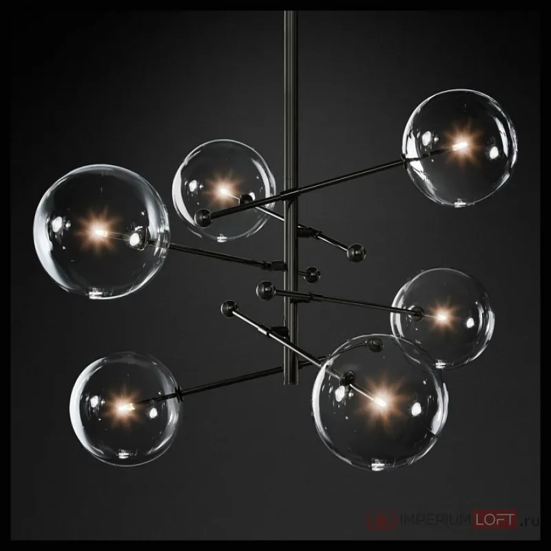 Подвесной светильник DeLight Collection Globe Mobile KG0835P-6 black Цвет арматуры черный Цвет плафонов прозрачный от ImperiumLoft