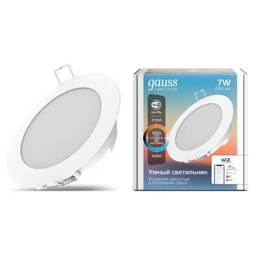 Встраиваемый светильник Gauss Smart Home DIM 2030122 Цвет плафонов белый Цвет арматуры белый