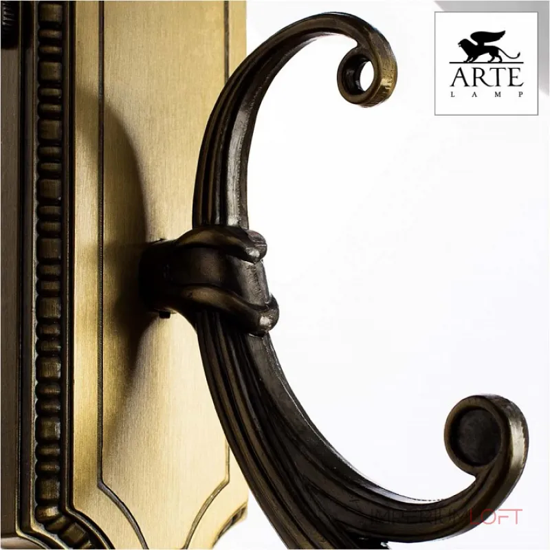 Бра Arte Lamp Windsor A3777AP-1AB Цвет арматуры бронза Цвет плафонов белый