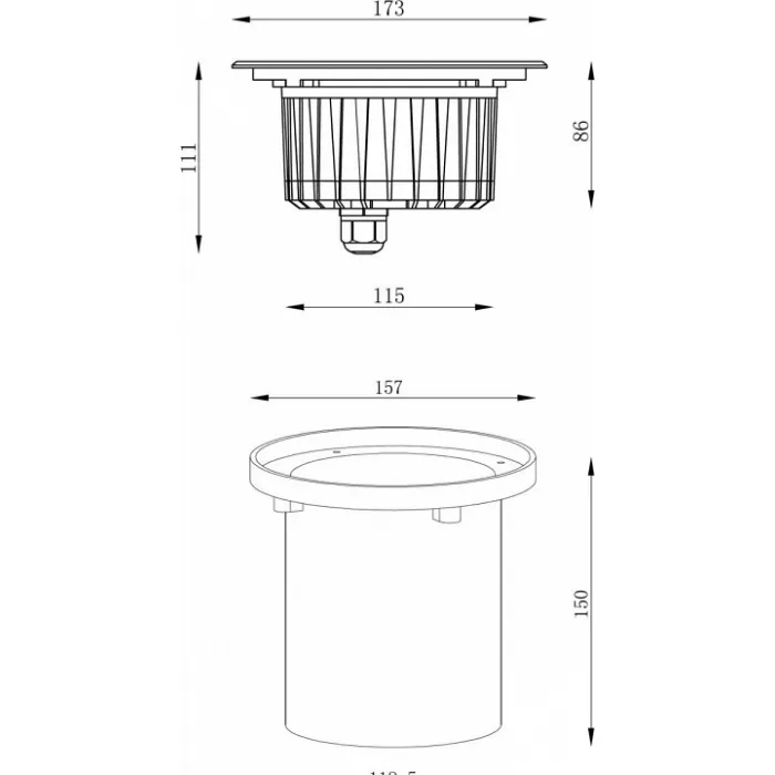 Встраиваемый в дорогу светильник Deko-Light Canum 730454 Цвет арматуры серебро Цвет плафонов прозрачный от ImperiumLoft