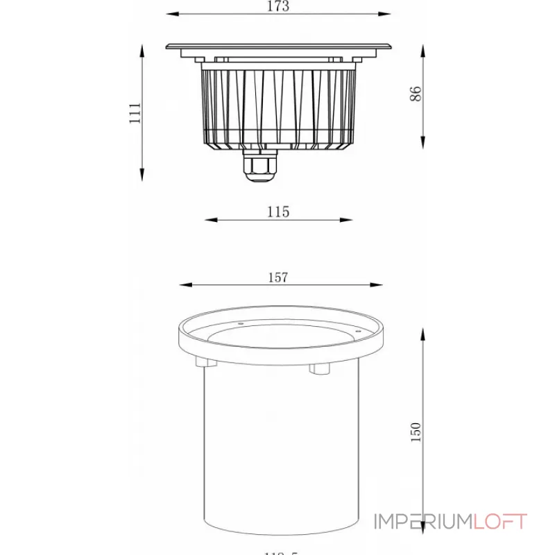 Встраиваемый в дорогу светильник Deko-Light Canum 730454 Цвет арматуры серебро Цвет плафонов прозрачный от ImperiumLoft