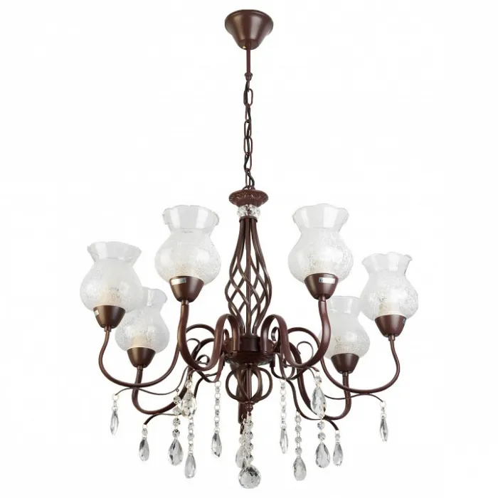Подвесная люстра TopLight Kelli TL5680D-07PG Цвет арматуры коричневый Цвет плафонов прозрачный от ImperiumLoft