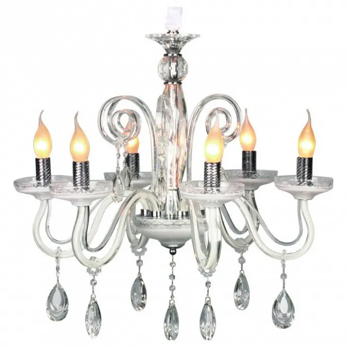 Подвесная люстра Omnilux Salerno OML-34403-06 Цвет арматуры хром Цвет плафонов прозрачный от ImperiumLoft