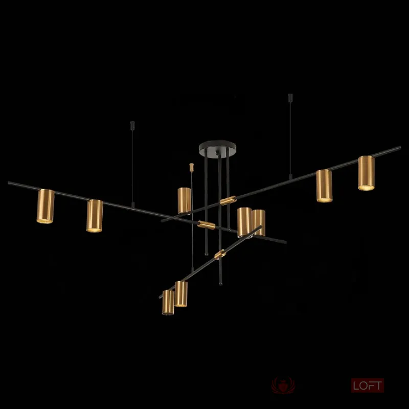 Люстра на штанге ST-Luce Sormano SL1206.402.09 Цвет плафонов латунь Цвет арматуры черный от ImperiumLoft