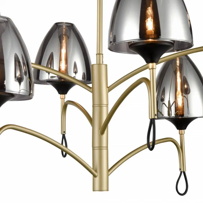 Люстра на штанге Vele Luce Oro VL5654P26 Цвет арматуры Желтый Цвет плафонов Серый от ImperiumLoft