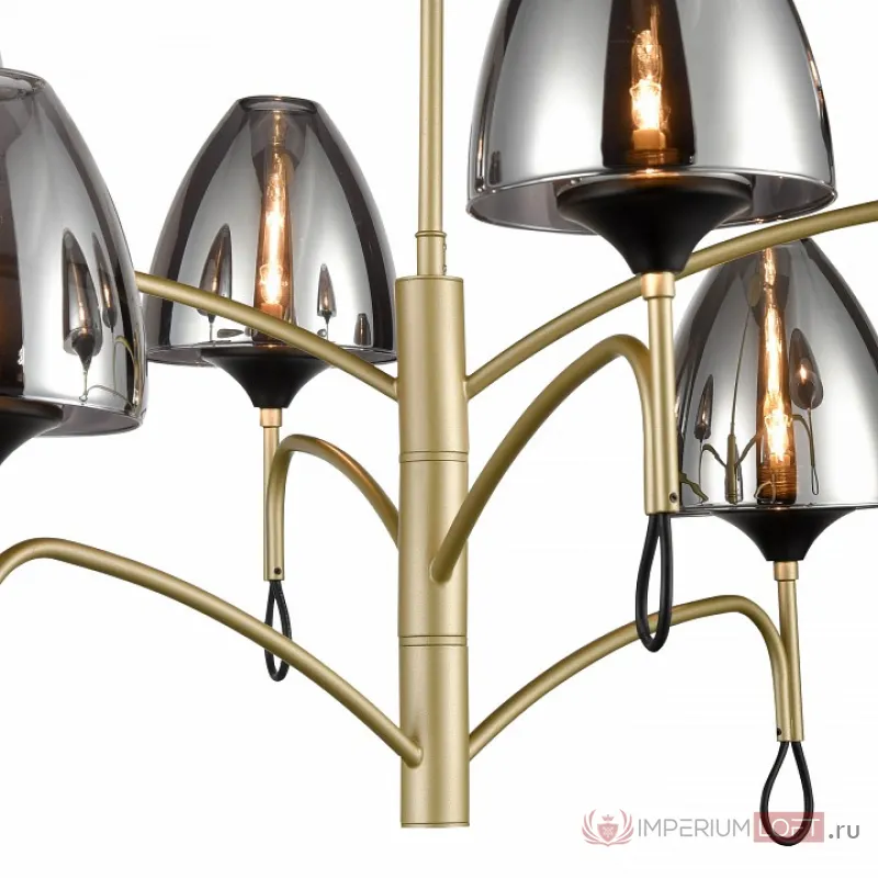 Люстра на штанге Vele Luce Oro VL5654P26 Цвет арматуры Желтый Цвет плафонов Серый от ImperiumLoft