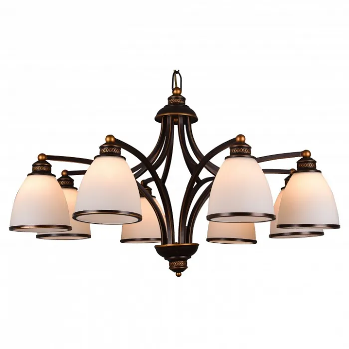Подвесная люстра Arte Lamp Bonito A9518LM-8BA Цвет арматуры черный Цвет плафонов белый от ImperiumLoft