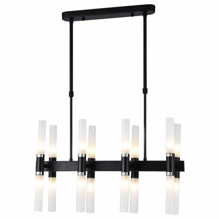 Светильник на штанге TopLight Jemimah TL1216H-08BL Цвет арматуры черный Цвет плафонов белый от ImperiumLoft