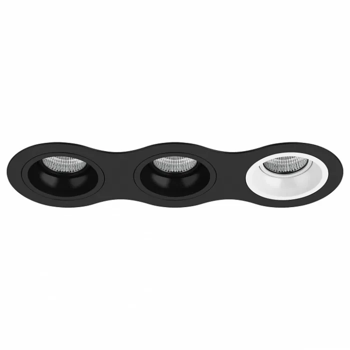 Встраиваемый светильник Lightstar Domino D637070706 цвет арматуры черно-белый от ImperiumLoft