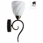 Бра Arte Lamp Swirls A6253AP-1BA Цвет арматуры черный Цвет плафонов белый от ImperiumLoft