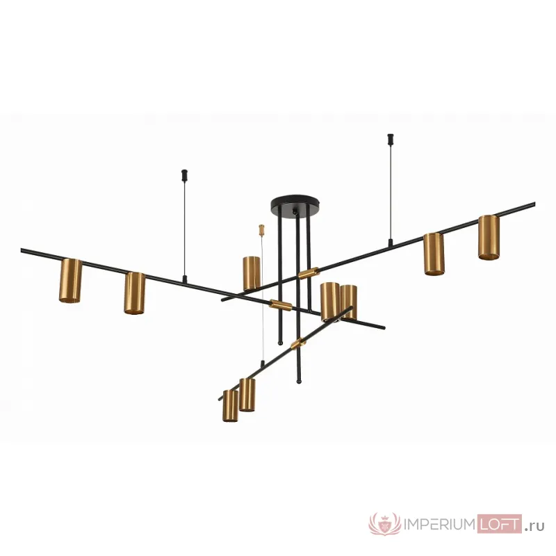 Люстра на штанге ST-Luce Sormano SL1206.402.09 Цвет плафонов латунь Цвет арматуры черный от ImperiumLoft
