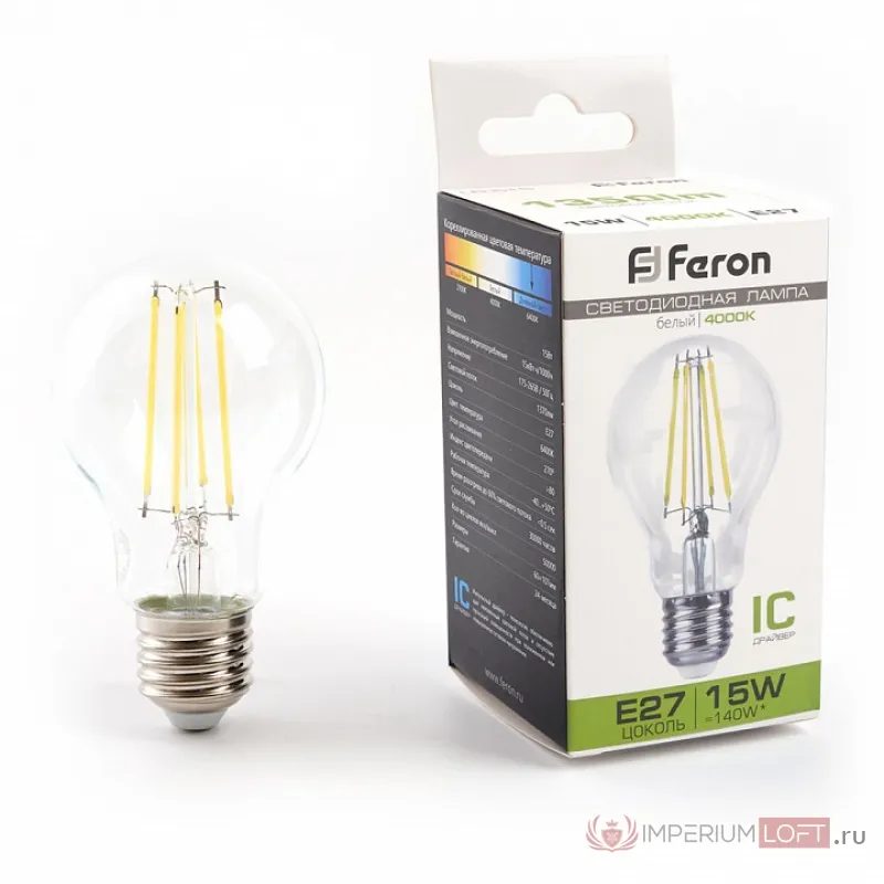 Лампа светодиодная Feron LB-615 E27 15Вт 4000K 38242 от ImperiumLoft