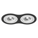 Встраиваемый светильник Lightstar Intero 16 double round i6270606 Цвет арматуры черно-белый Цвет плафонов прозрачный