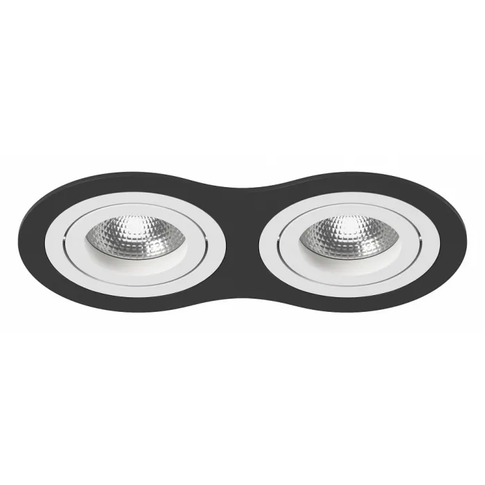 Встраиваемый светильник Lightstar Intero 16 double round i6270606 Цвет арматуры черно-белый Цвет плафонов прозрачный от ImperiumLoft