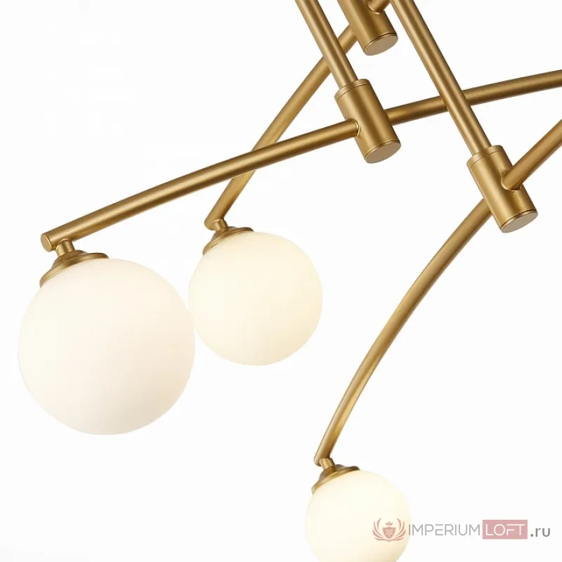 Люстра на штанге ST-Luce Sembrare SL1208.302.06 Цвет плафонов белый Цвет арматуры золото от ImperiumLoft