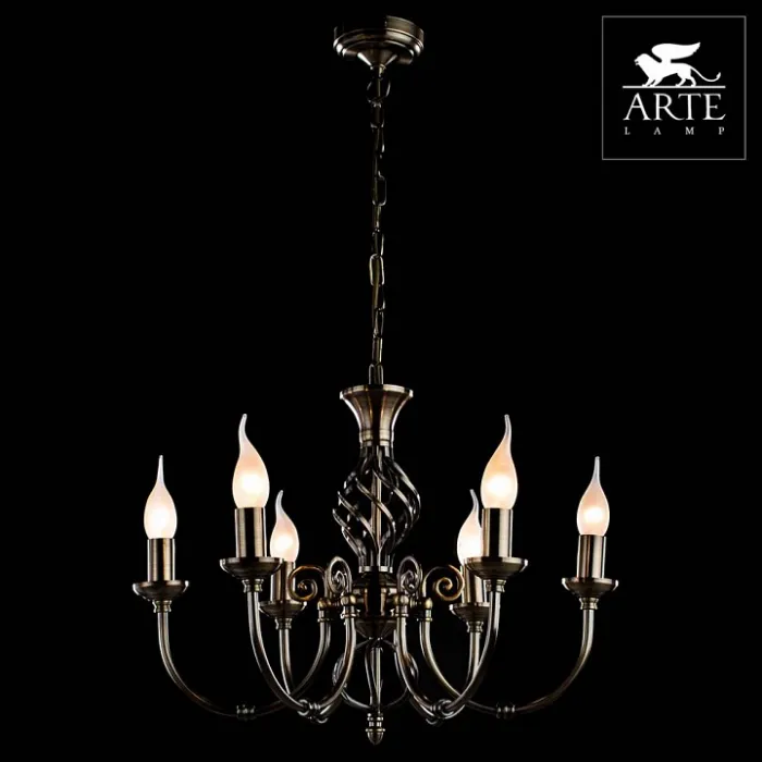 Подвесная люстра Arte Lamp Zanzibar A8392LM-6AB Цвет арматуры бронза Цвет плафонов белый от ImperiumLoft