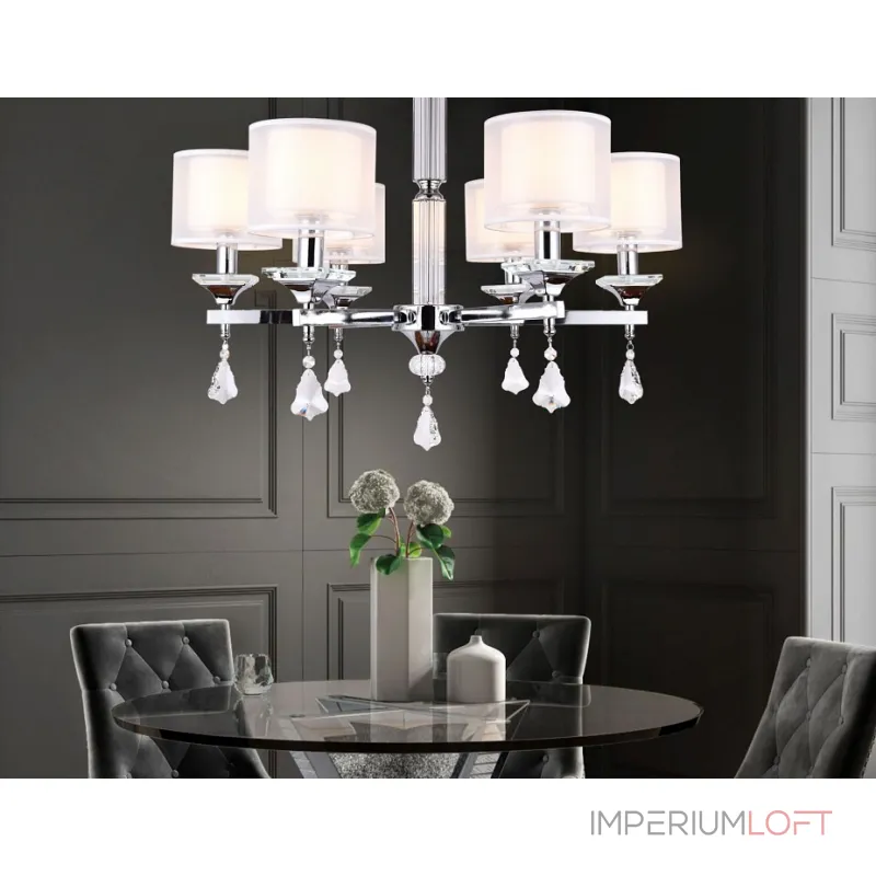 Подвесная люстра Ambrella Traditional 5 TR4533 Цвет арматуры хром Цвет плафонов белый Подвесная люстра Ambrella Traditional 5 TR4533 Цвет арматуры хром Цвет плафонов белый